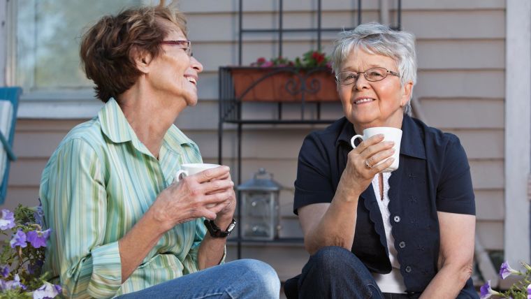 2 older women having a coffee